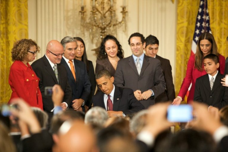 An executive order signing ceremony at the White House